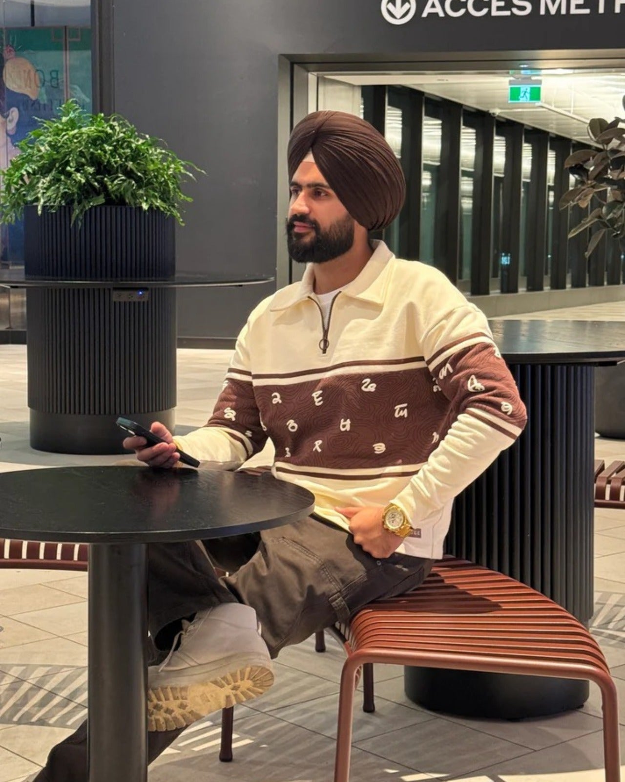 Gurmukhi Oversized Polo